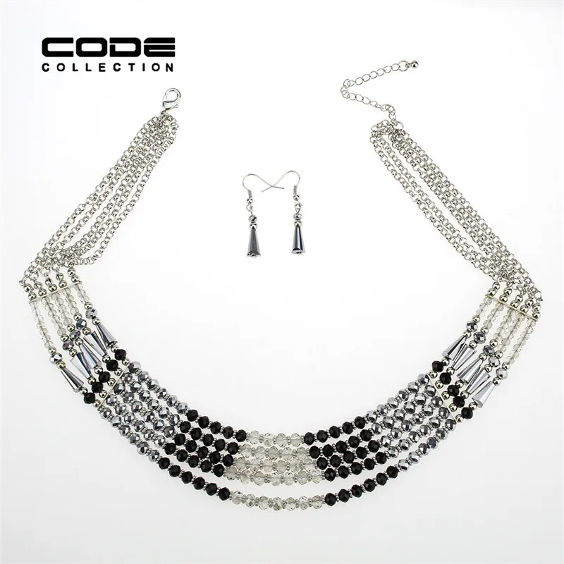 2015 мода Jewerly 1 компл. ожерелье и серьги женщина имитация макси старинные стекло