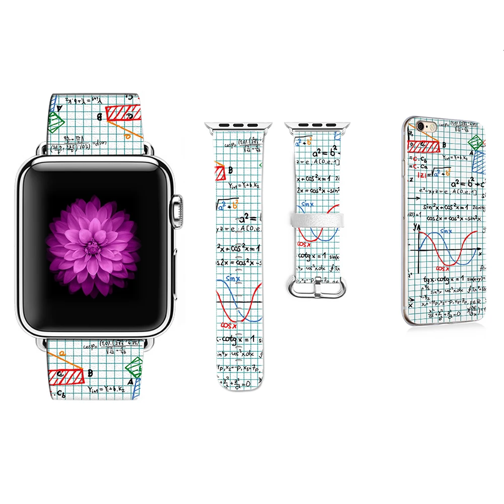 Цветок в стиле граффити ремешок для Apple Watch 38 мм 42 мм 40 мм 44 мм Серия 1 2 3 4 ремешок для Iwatch кожаный браслет подарок для IPhone чехол