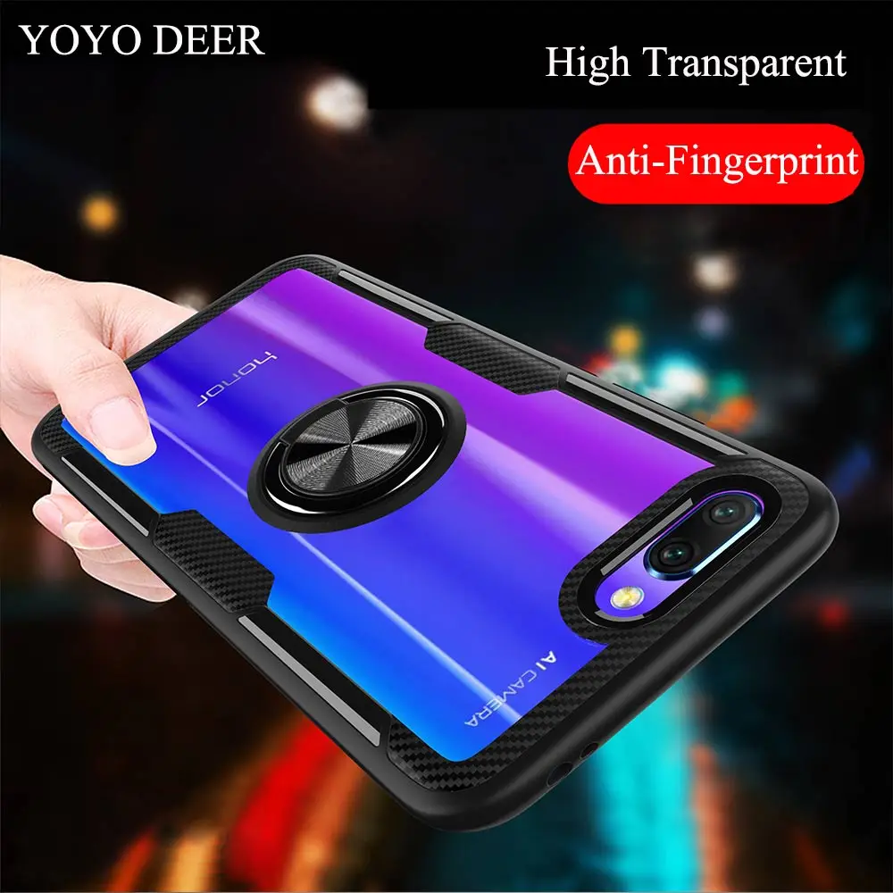 YOYODEER Прозрачный чехол для телефона huawei Honor 10 автомобильный держатель Магнитный