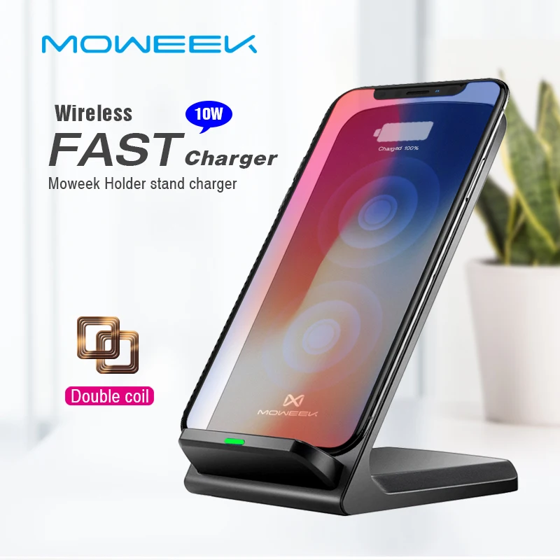 Moweek Qi Беспроводное зарядное устройство для iPhone XS Max XR X 8 Быстрый Держатель