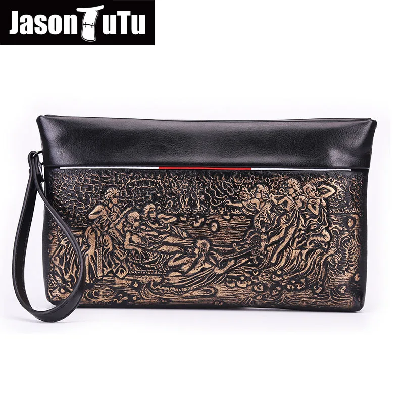 JASON TUTU Brand Vintage Clutch Men bag Good quality PU leather Clutches Phone Holding purse 15-25 days to Moscow B495 |