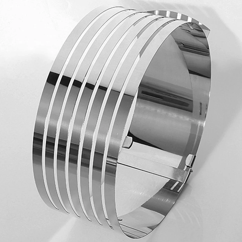 Cake Slicer Cutter 16-20cm Adjustable Retractable Circular Ring Layered Mould Stainless Steel Baking Tools | Дом и сад