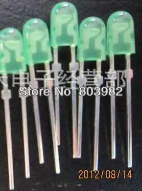 Высокая яркость DIP Овальный светодиод 346 Зеленый Диффузный диод 3 0 5 нм