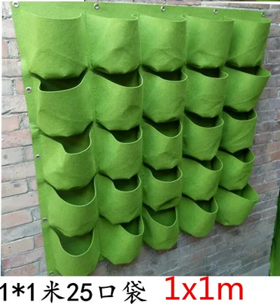 25 Pockets Round Вертикальный садовый настенный ящик для комнатных растений, 4/9/18/49 карман мешок расти цветок висит фетровая сумка комнатный садовый растительный горшок для дома и сада - Цвет: 25 Pockets Round