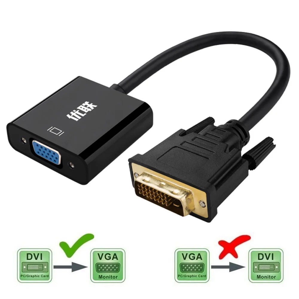 Unnlink цифровой адаптер DVI D 24 + 1 к VGA видеопреобразователь FHD1080P активный в для ПК