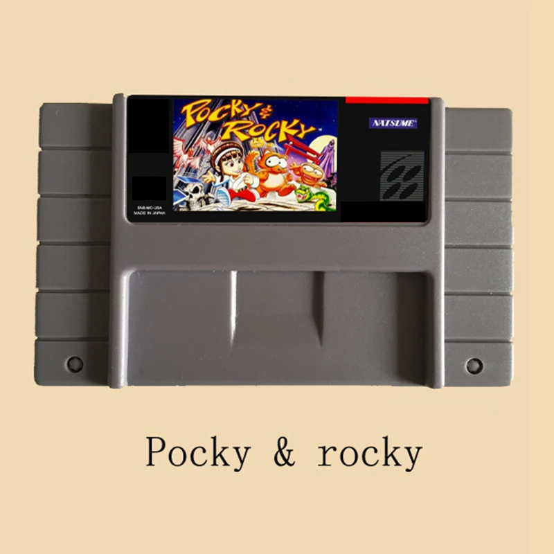 Pocky Рокки Версия США 16 бит большой серый карточная игра для 46 Pin Game Player|16 bit|16 bit game