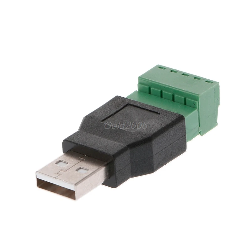 USB 2 0 Тип A штекер/гнездо к 5P винт с защитной клеммой адаптер подключения G05 Прямая