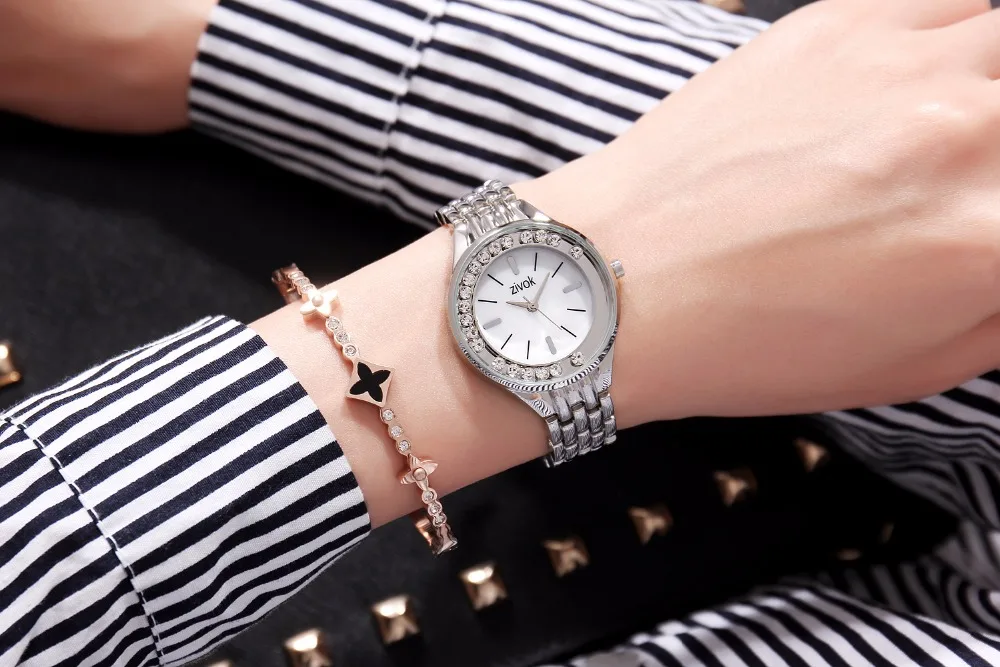 Montre Femme zivok Лидирующий бренд роскошные женские часы модные из нержавеющей стали