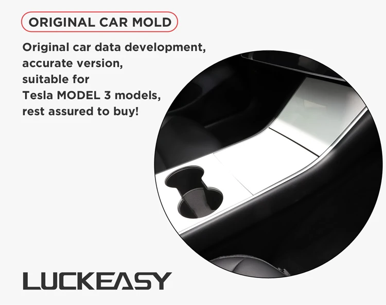 LUCKEASY автомобиля Центральная панель управления защитная патч для Tesla модель 3- из пластика ABS, имитация углеродного волокна красный белый 3 шт./компл