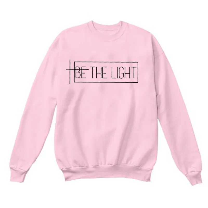 BE THE LIGHT осень-зима с буквенным принтом уличная волна новая Толстовка Топ Дамский