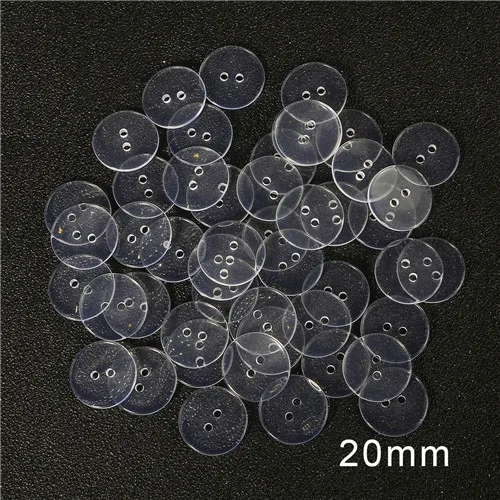 20mm 50pcs 30/50/100 шт 9-25 мм Пластик Смола прозрачный швейные пуговицы Скрапбукинг круглый два отверстия Кнопка Костюмы ремесла домашнего декора аксессуары - Цвет: 20mm 50pcs