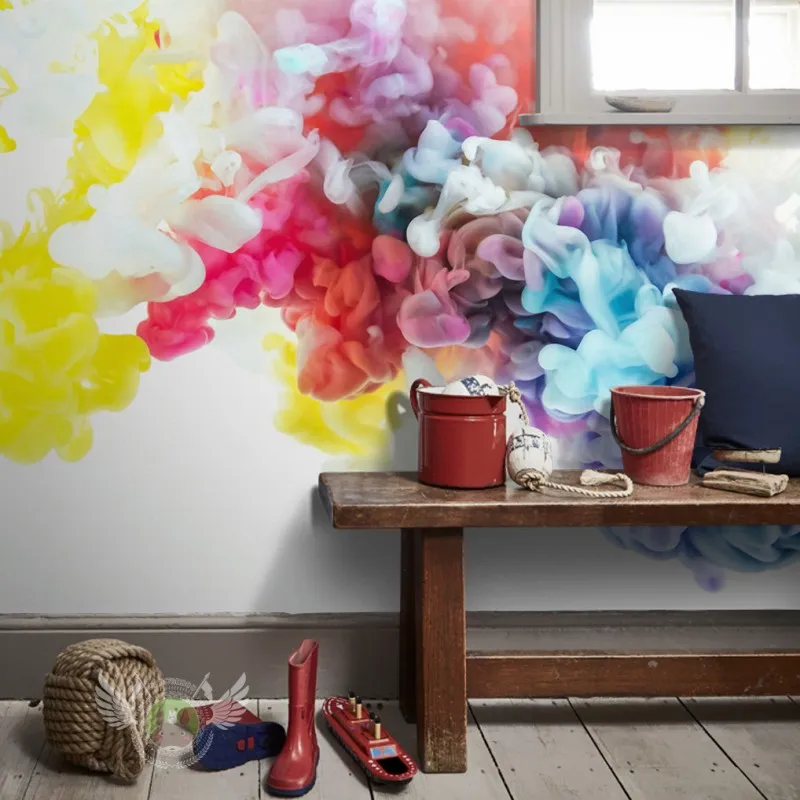 Обои 3d абстрактные Фэнтези чернила цвет дым ТВ фон украшение стены роспись