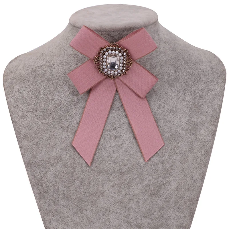 Модные галстуки бабочки с бантом из однотонной ткани броши кристаллами мужские и