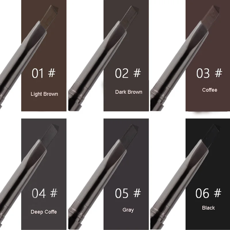 3 pcs/lot 5 Colors Eyebrow Pencil Waterproof natural Black Grey Automatic Pen Long-lasting Soft And Smooth with Brushes | Красота и