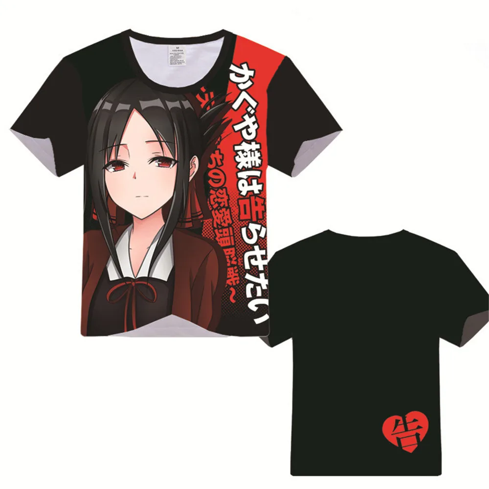 Японское аниме Кагуя сама: Love Is War Shinomiya Kaguya косплей костюм унисекс футболка