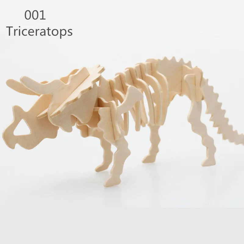 Динозавр 3D Деревянный пазл DIY модель моделирования детские развивающие игрушки