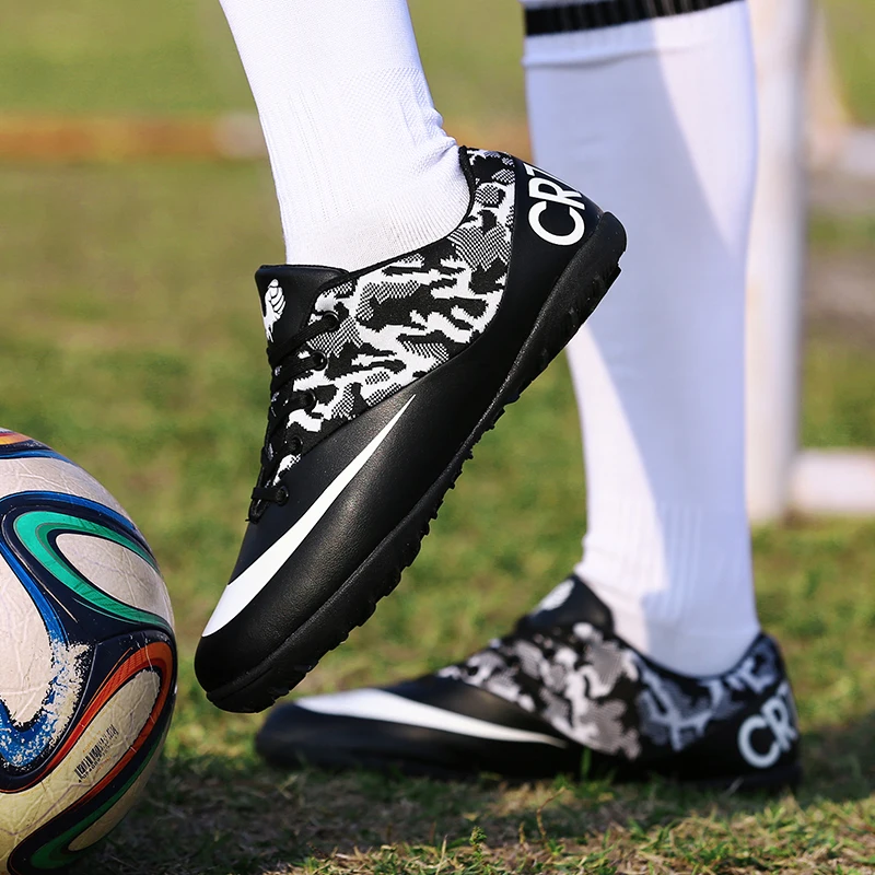 Газон Крытый Черный Мужские сникерсы Дети бутсы тренировочные футбольные