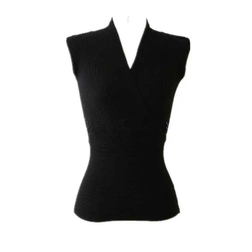 Лето Весна Осень Женская безрукавка женская сексуальная одежда вязаный жилет