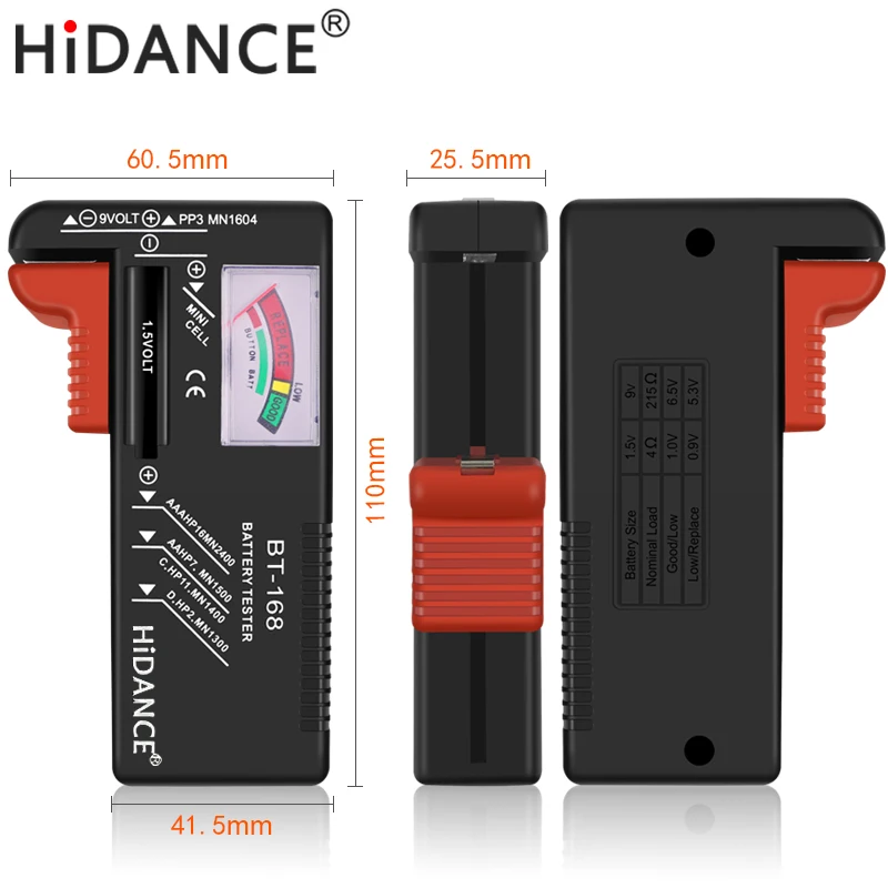 HiDANCE тестер емкости батареи aa aaa 1,5 в 9 в блок питания контрольный метр dc электронный нагрузочный резистор индикатор разрядки