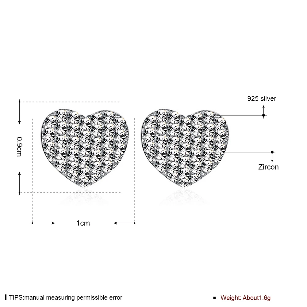 Женские серьги гвоздики из серебра 925 пробы с цирконом|silver stud earrings|sterling silver earringsstud