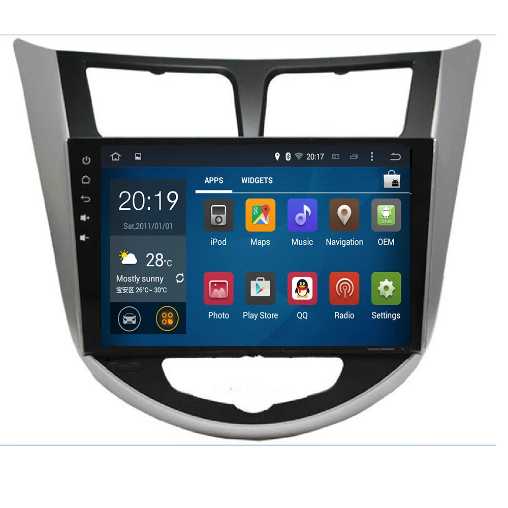 Автомагнитола мультимедийный видеоплеер GPS-навигация для Hyundai Solaris Verna Accent i25 2010-2016