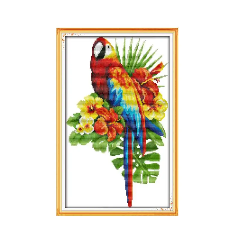 

Joy Sunday Cross stitch kit flower in the parrot animal series hand embroidery crafts decorative sewing embroidery paintings