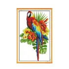 Набор для вышивки крестом Joy Sunday, декоративная вышитая картина с цветами в виде попугая