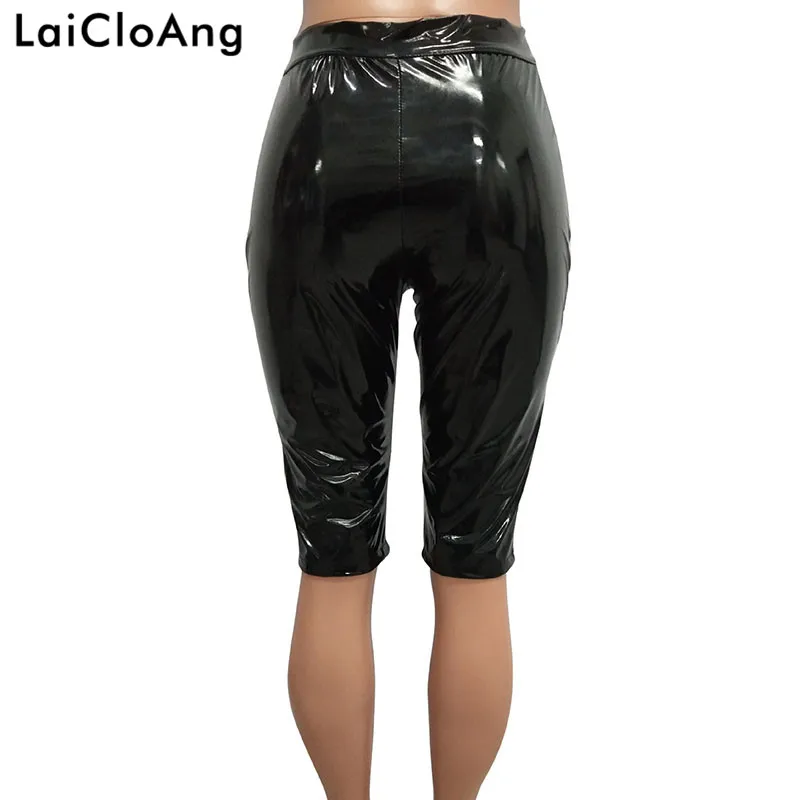 LaiCloAng High Waist PU Leather Summer Pants Women Button Fly Skinny Sexy Short Trousers Beach Casual Ladies S-2XL | Женская одежда