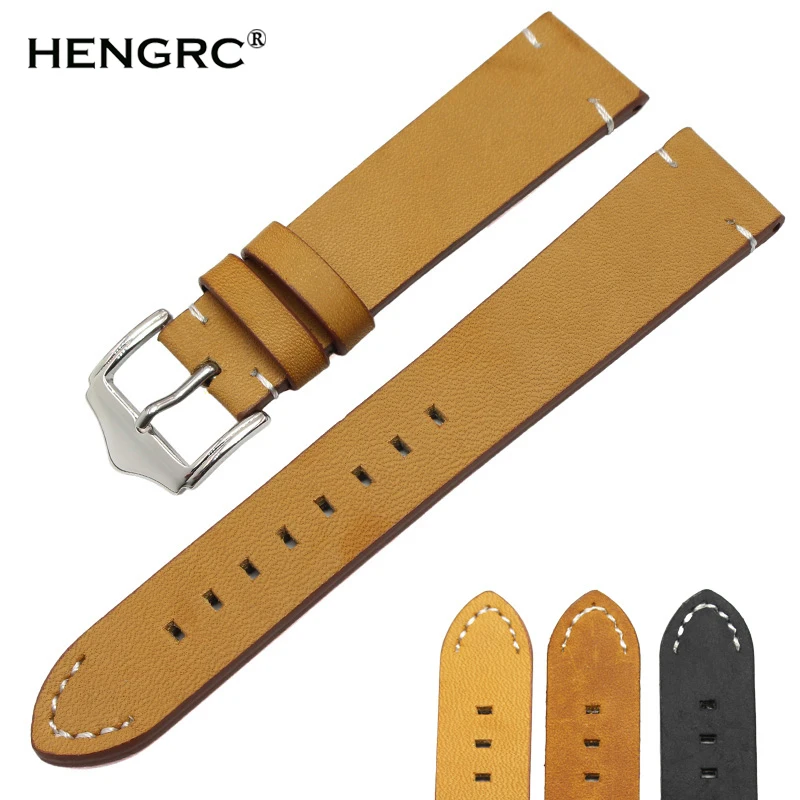 Ремешок для часов из натуральной кожи 18/20/22 мм|22mm black|strap 18mmwatchband strap |