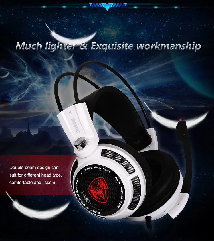Somic G941 USB 7,1 Виртуальная объемная звуковая игровая гарнитура наушники с микрофоном стерео Бас Вибрация для ПК PS4 геймера