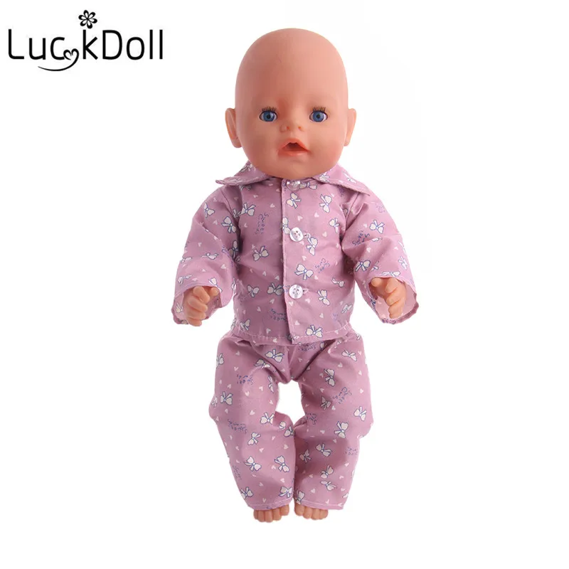 LUCKDOLL кукольная Пижама с цветочным принтом для 18 дюймовых американских кукол или