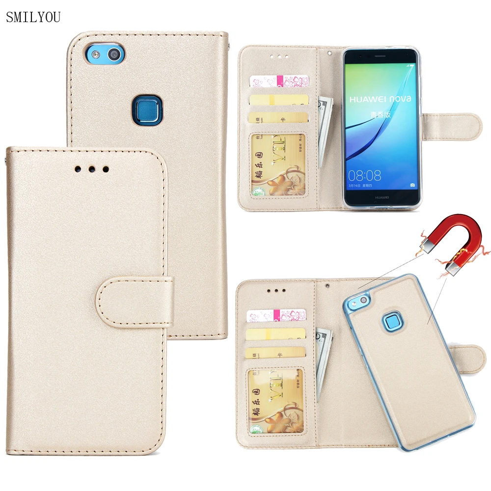

Роскошный кожаный флип-чехол SMILYOU для Huawei P10 Lite, чехол-книжка с бумажником для Huawei P10 Lite, слот для карт, магнитные Чехлы, чехлы для телефонов