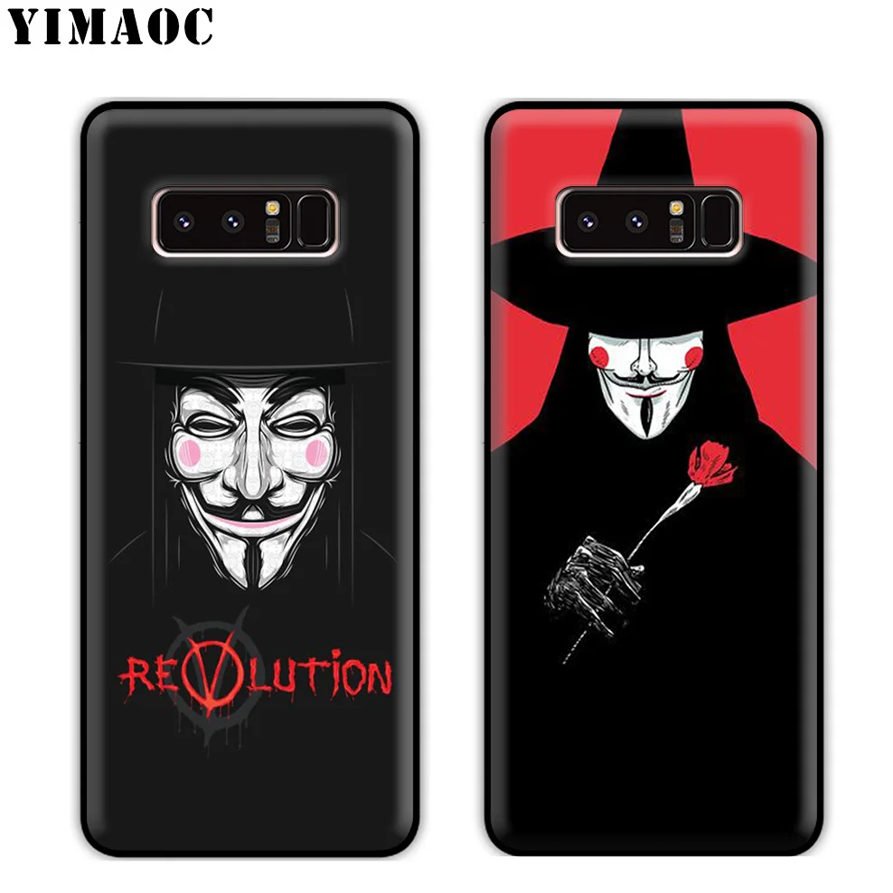 YIMAOC V for Vendetta Skull Soft Silicone Case Samsung Galaxy S10 S10e S9 S8 Plus S7 S6 Edge J6 Cover |