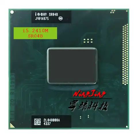 Процессор Intel Core i5-2410M, i5 2410M, SR04B, 2,3 ГГц, двухъядерный, четырехпотоковый, 3 МБ, 35 Вт, разъем G2 / rPGA988B