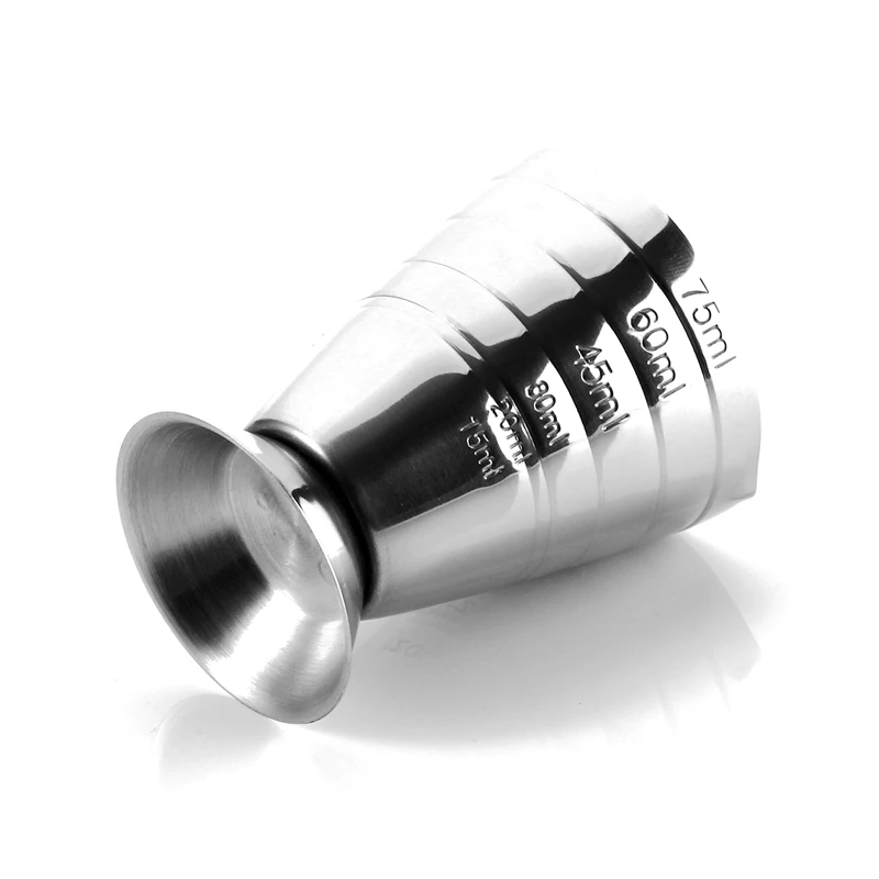 Jigger с несколькими разметками серебряная зеркальная отделка из нержавеющей стали