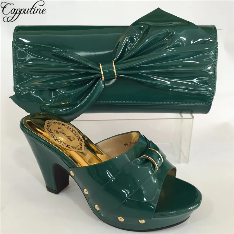 Capputine/Новинка комплект из итальянских туфель и сумочки в африканском стиле на