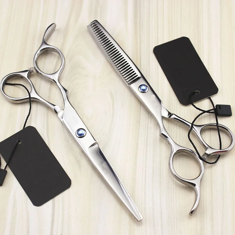 cutting thining set Профессиональные Парикмахерские ножницы 6 дюймов левша стрижки Makas Салон ножницы с инструментами для левой удобные ножницы комплект - Цвет: cutting thining set