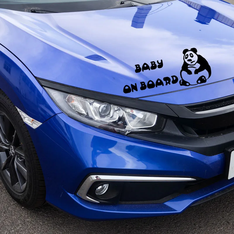 YJZT 16.4X6.7CM Fat Panda BABY ON BOARD Fashion Cartoon Car Sticker Rear Windshield Decoration Decal C25-0282 | Автомобили и