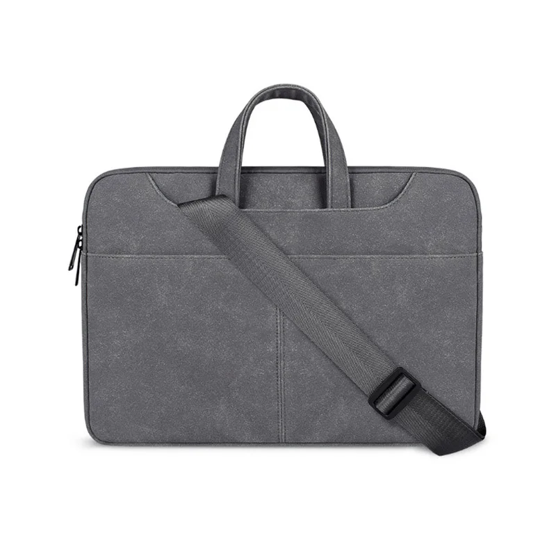 Оптовая продажа серая сумка для ноутбука через плечо 15 6 13 3 4 кожаная чехол