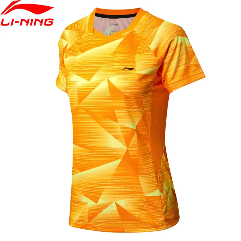 Li-Ning женские футболки для соревнований по бадминтону дышащие удобные спортивные