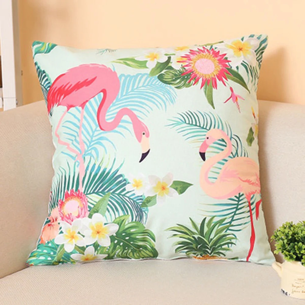 Flamingo Cushion Cover 45*45cm Throw Pillowcase Sofa Bed Home Decor Square Decorative | Дом и сад