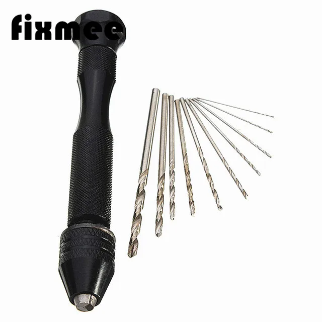 

Hand Drill Jewelry Craft Hand Manual Drill Chuck Mini Hand 10PCS Twist Drill Bit