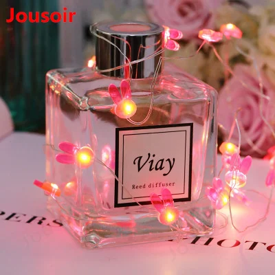 10PCS/Lot Light String 3m 30led Led copper wire string star flower shape light for christmas wedding warm white battery CD15 T01 | Лампы и