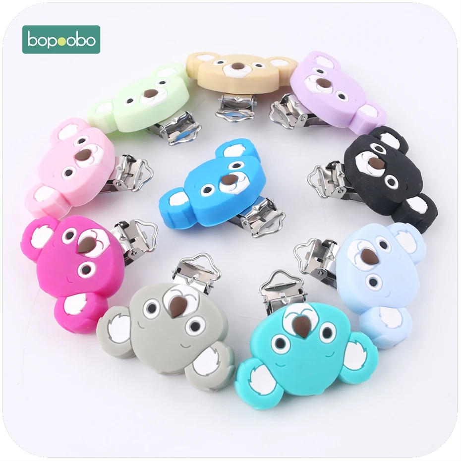Bopoobo 5 шт. Милая силиконовая соска Koala с зажимом из пищевого материала высокое