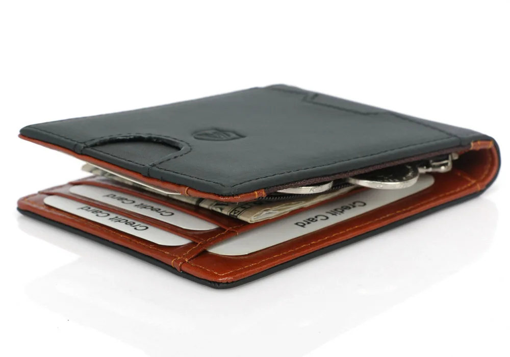 DKER RFID мужской первый слой кожаный зажим для долларов бумажник Горячая Кожа держатель карты кошелек заказ
