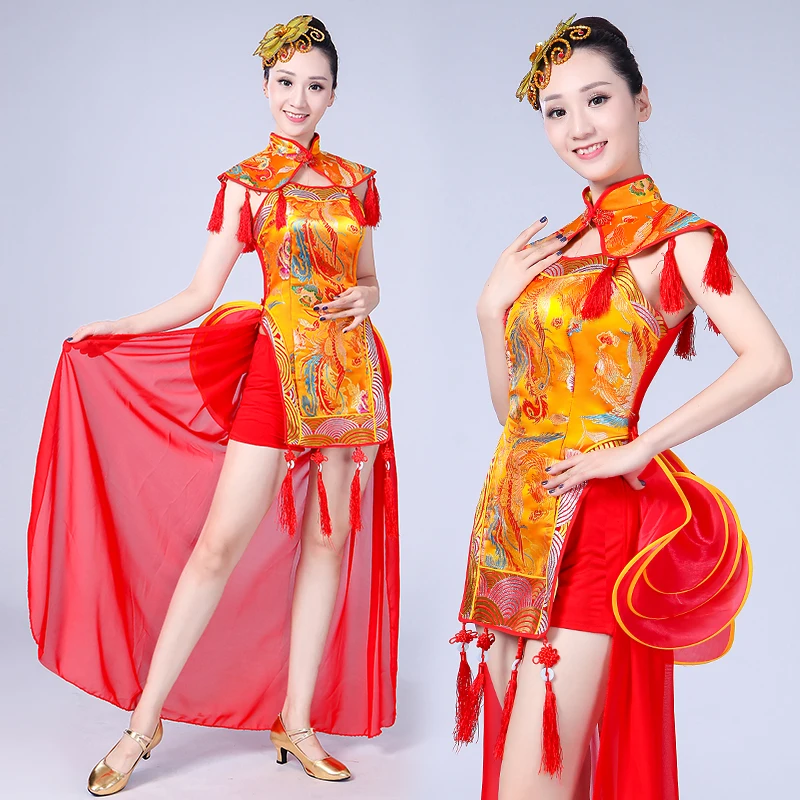 Танцевальные костюмы танцевальные в китайском стиле для взрослых женские одежда