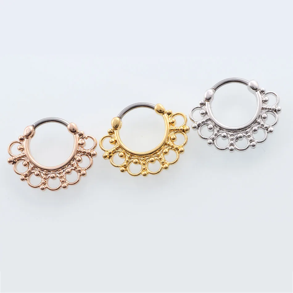Nose Piercing Ring Indian Septum Clicker Stud Rings Body Jewelry Hoops Helix Ear Cartilage Gifts | Украшения и аксессуары