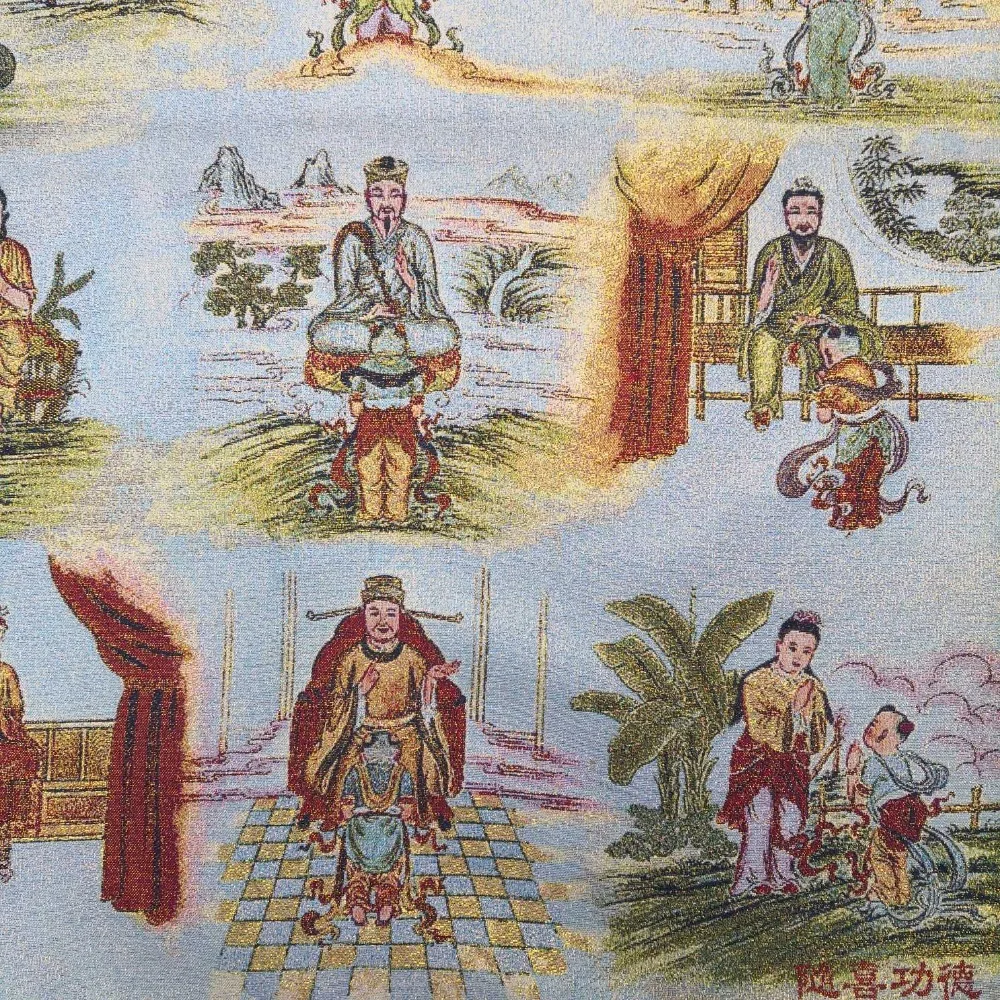 Китайская старая тибетская шелковая танка подвесная картина фэншуй 12 портретов