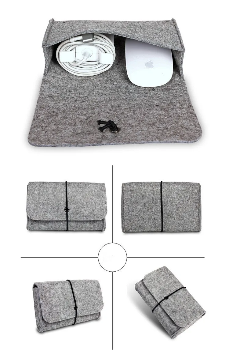 Цифровая сумка для хранения шерстяная фетровая Macbook ноутбука адаптация и