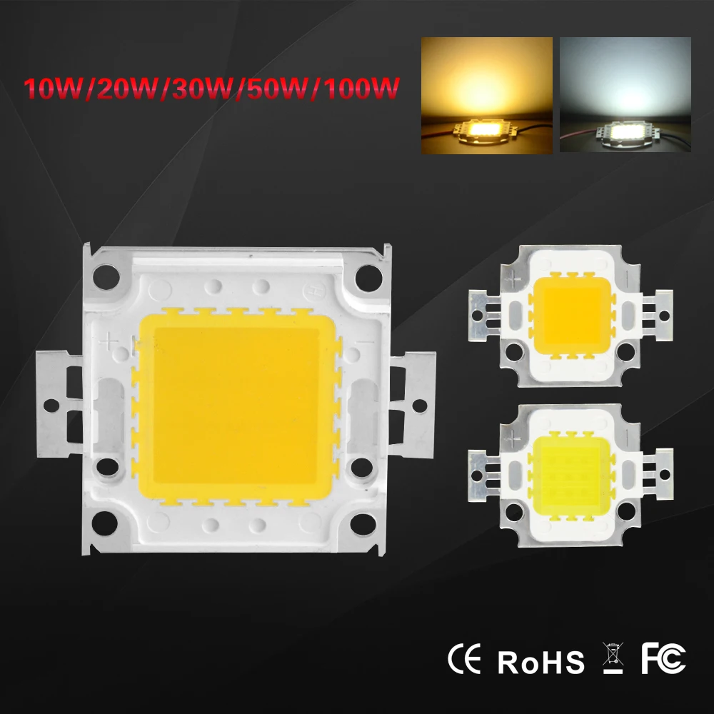 Новая светодиодная лампа COB 10 Вт 20 30 50 100 Beads10V 32V SMD чип для прожектора прожектор